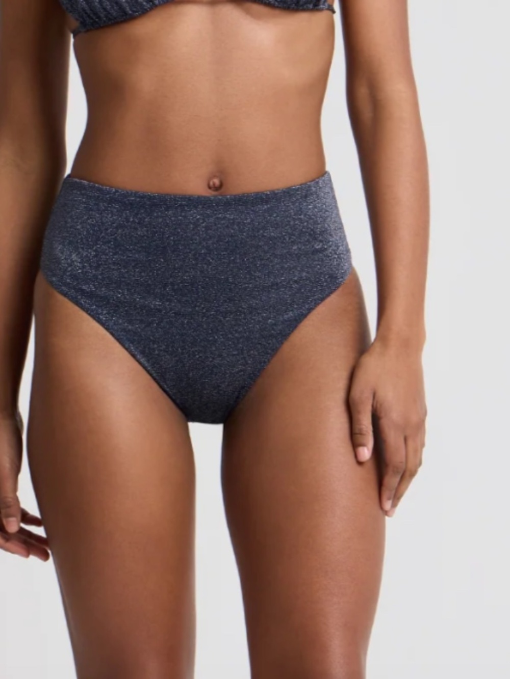 ONIA Clara Bikini Swim Bottom NWT Size L Black Shimmer Beach Wear